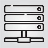 Isolated Server Computer Component Outline EPS 10 Graphic vector