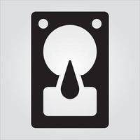 Isolated Hard Disk Computer Component Glyph EPS 10 Graphic vector