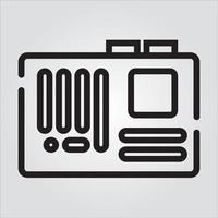 Isolated Motherboard Computer Component Outline EPS 10 Graphic vector