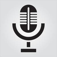 Isolated Microphone Computer Component Glyph EPS 10 Graphic vector