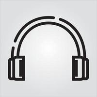 Isolated Headphone Computer Component Outline EPS 10 Graphic vector