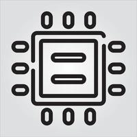 Isolated Processor Computer Component Outline EPS 10 Graphic vector