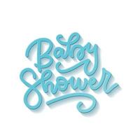 cita de letras de invitación de baby shower boy para tarjeta o plantilla de banner. letras 3d con sombras. diseño de moda azul pastel. ilustración vectorial realista para superposición. vector