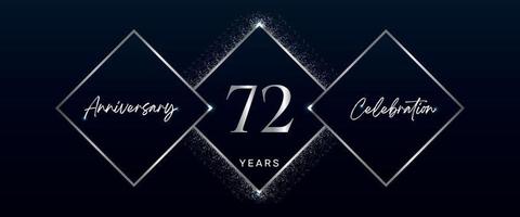 72 years anniversary celebration logotype. Vector design for anniversary celebration events, birthday party, greeting card, wedding, invitation card. 72 Year Anniversary Template Design Vector