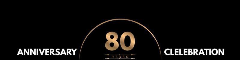 Celebración del aniversario de 80 años con un número elegante aislado en fondo negro. diseño vectorial para tarjeta de felicitación, fiesta de cumpleaños, boda, fiesta, ceremonia, tarjeta de invitación. vector