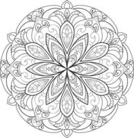 mandala de flor circular en vector libre blanco