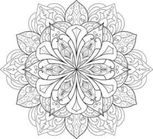 Circular Flower Mandala on White Free Vector