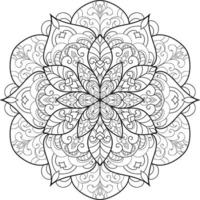 Circular Flower Mandala on White Free Vector