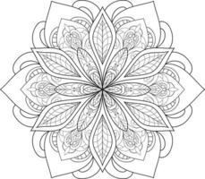 mandala de flor circular en vector libre blanco