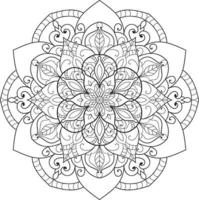 Circular Flower Mandala on White Free Vector