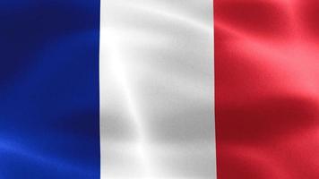 bandiera della francia - bandiera sventolante realistica in tessuto video