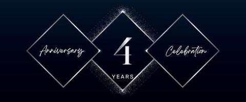 4 years anniversary celebration logotype. Vector design for anniversary celebration events, birthday party, greeting card, wedding, invitation card. 4 Year Anniversary Template Design Vector