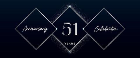 51 years anniversary celebration logotype. Vector design for anniversary celebration events, birthday party, greeting card, wedding, invitation card. 51 Year Anniversary Template Design Vector