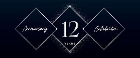Logotipo de celebración de aniversario de 12 años. diseño vectorial para eventos de celebración de aniversario, fiesta de cumpleaños, tarjeta de felicitación, boda, tarjeta de invitación. vector de diseño de plantilla de aniversario de 12 años