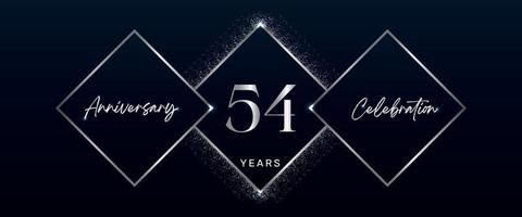 54 years anniversary celebration logotype. Vector design for anniversary celebration events, birthday party, greeting card, wedding, invitation card. 54 Year Anniversary Template Design Vector