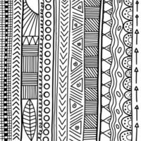Freehand Doodle Tribal Pattern Page vector