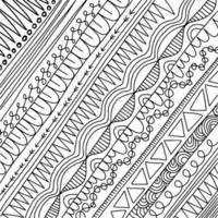 Tribal Doodle Coloring Page vector