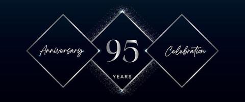 95 years anniversary celebration logotype. Vector design for anniversary celebration events, birthday party, greeting card, wedding, invitation card. 95 Year Anniversary Template Design Vector