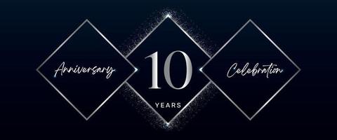 10 years anniversary celebration logotype. Vector design for anniversary celebration events, birthday party, greeting card, wedding, invitation card. 10 Year Anniversary Template Design Vector