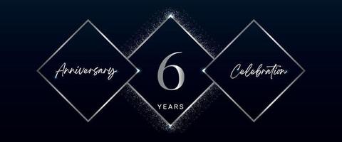 6 years anniversary celebration logotype. Vector design for anniversary celebration events, birthday party, greeting card, wedding, invitation card. 6 Year Anniversary Template Design Vector