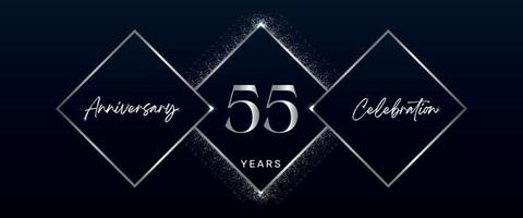Logotipo de celebración de aniversario de 55 años. diseño vectorial para eventos de celebración de aniversario, fiesta de cumpleaños, tarjeta de felicitación, boda, tarjeta de invitación. vector de diseño de plantilla de aniversario de 55 años