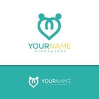 Love People logo design vector, Creative Love People logo concepts template illustration. vector