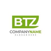 vector de diseño de logotipo btz de letra, ilustración de plantilla de conceptos de logotipo btz creativo.