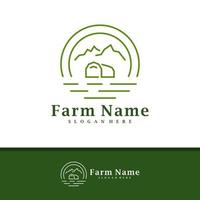 Nature Farm logo design vector, Creative Farm logo concepts template illustration. vector