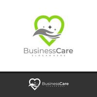 Love Care logo design vector, Creative Hand logo concepts template illustration. vector