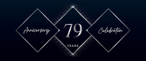 79 years anniversary celebration logotype. Vector design for anniversary celebration events, birthday party, greeting card, wedding, invitation card. 79 Year Anniversary Template Design Vector