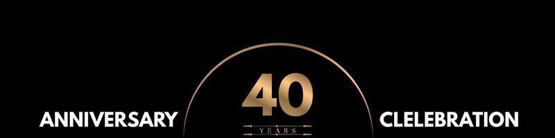 40 years anniversary celebration with elegant number isolated on black background. Vector design for greeting card, birthday party, wedding, event party, ceremony, invitation card.