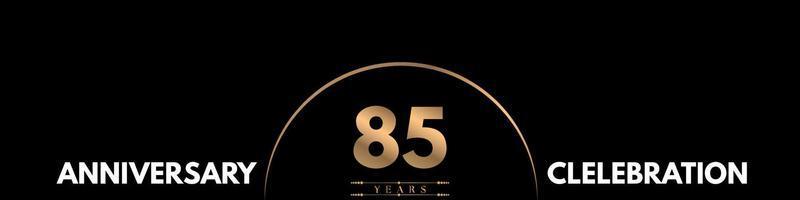 85 years anniversary celebration with elegant number isolated on black background. Vector design for greeting card, birthday party, wedding, event party, ceremony, invitation card.