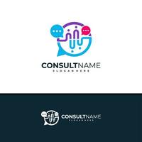 Consult logo design vector, Creative People Chat logo concepts template illustration. vector