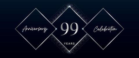 99 years anniversary celebration logotype. Vector design for anniversary celebration events, birthday party, greeting card, wedding, invitation card. 99 Year Anniversary Template Design Vector