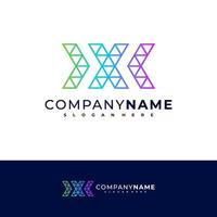 Triangle X logo design vector, Creative X logo concepts template illustration. vector