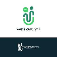 Consult logo design vector, Creative People Chat logo concepts template illustration. vector