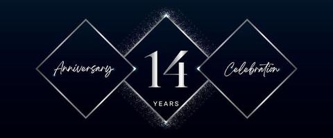 14 years anniversary celebration logotype. Vector design for anniversary celebration events, birthday party, greeting card, wedding, invitation card. 14 Year Anniversary Template Design Vector