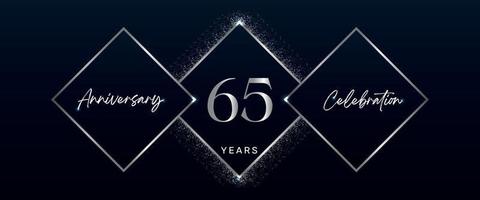 65 years anniversary celebration logotype. Vector design for anniversary celebration events, birthday party, greeting card, wedding, invitation card. 65 Year Anniversary Template Design Vector