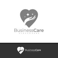 Love Care logo design vector, Creative Hand logo concepts template illustration. vector