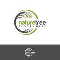 vector de diseño de logotipo de árbol natural, ilustración de plantilla de conceptos de logotipo de árbol creativo.