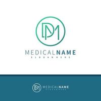 Letter D M logo design vector, Creative D M logo concepts template illustration. vector