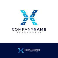 Triangle X logo design vector, Creative X logo concepts template illustration. vector