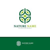 vector de diseño de logotipo de naturaleza, ilustración de plantilla de conceptos de logotipo de hoja creativa.