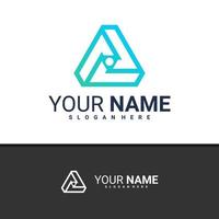 Letter A triangle logo design vector, Creative Triangle logo concepts template illustration. vector