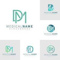 conjunto de vector de diseño de logotipo de letra dm, ilustración de plantilla de conceptos de logotipo de dm creativo.