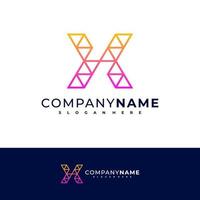 vector de diseño de logotipo de triángulo x, ilustración de plantilla de conceptos de logotipo de x creativo.