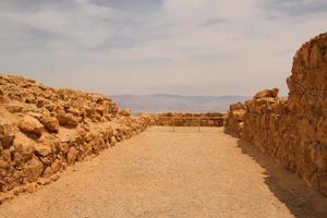 A view of the old Jewish Fortress of Masada in Israel photo