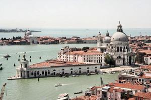 An aerial view of Venice in Italy photo