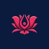 logotipo de flor de loto de belleza logotipo de spa vector símbolo de yoga y terapia