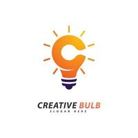 vector de concepto de logotipo de bombilla creativa. concepto de diseño de logotipo de tecnología creativa